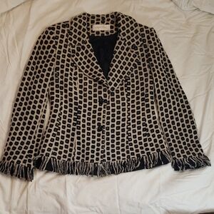 Black and Cream Blazer Structured Tailored Design